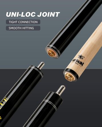 Професійна кий для більярду/пулу Crival Heavy Hitter Jump-Break-Queue, 3-х частин, 137.2 см, з клена, чорного кольору