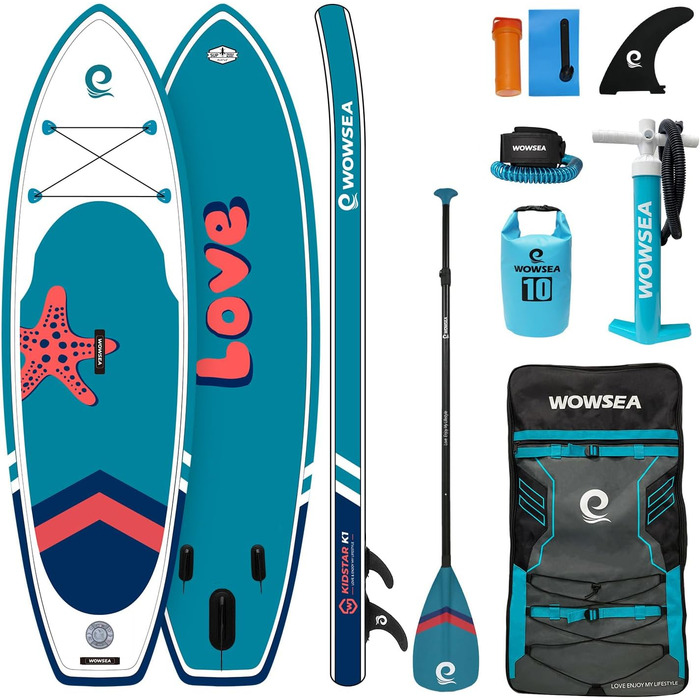 Надувна SUP-дошка WOWSEA Pioneer P1/P2, 245×76×12,7 см, комплект аксесуарів, блакитна, міцна та стійка для відпочинку та спорту