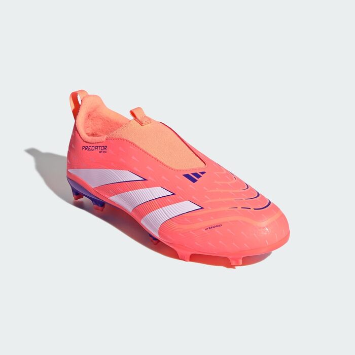 Дитячі футбольні бутси adidas Predator League без шнурівків для гри на твердому ґрунті (33.5 EU, Signal Coral Cloud White Beam Orange)