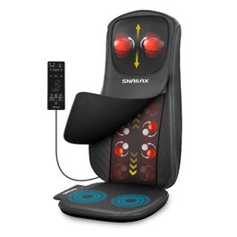 Масажне крісло Snailax з функцією шиацу, масажер спини та шиї з підігрівом, масажна підстилка з вібрацією, подарунок для жінок та чоловіків XL