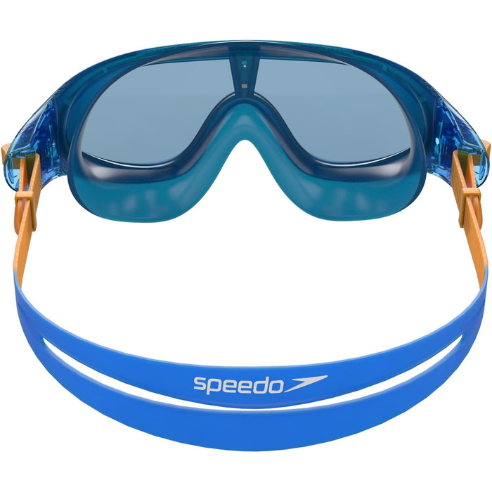 Дитяча маска для плавання Speedo Biofuse Rift, антифог, захист від протікання, синьо-оранжева, універсальний розмір