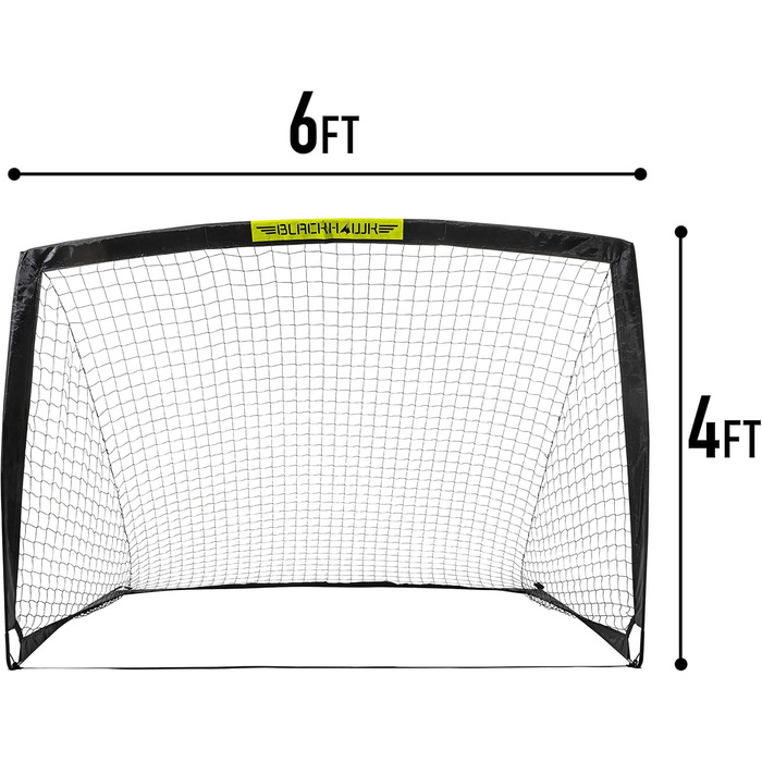 Дитячі футбольні ворота Franklin Sports Blackhawk, переносні, 1,8 x 1,2 м, рожево-чорні, для вулиці та дому
