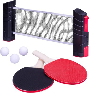 Портативний набір для настільного тенісу: 2 ракетки, 3 м'ячі, сітка, сумка для зберігання