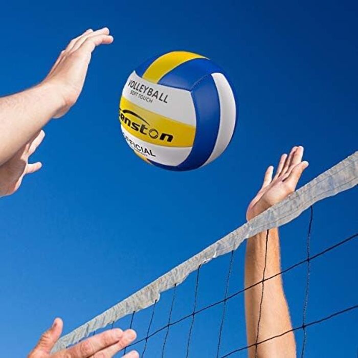Волейбольний м'яч Senston Soft Touch, офіційний розмір 5, водонепроникний, з насосом, для пляжу, басейну та вулиці, синій