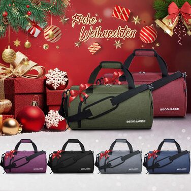 Спортивна сумка 35л для жінок і чоловіків, дорожня duffel-сумка з відділенням для взуття та вологих речей, водонепроникна ручна поклажа для спорту, фітнесу, басейну, колір бордовий