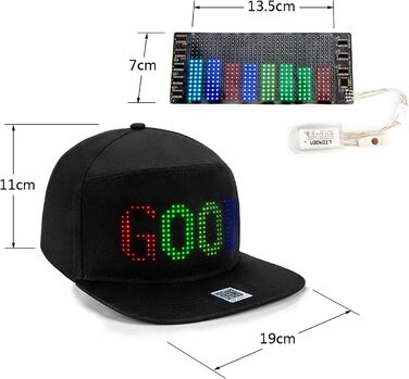 LED-шапка з Bluetooth, шапка з підсвічуванням RGB, для танців, вечірок, риболовлі, прогулянок, захист від сонця