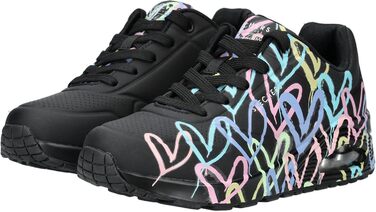 Кросівки жіночі Skechers UNO-Bright Air (36.5 EU) чорно-фіолетово-бірюзові Durabuck/Mesh