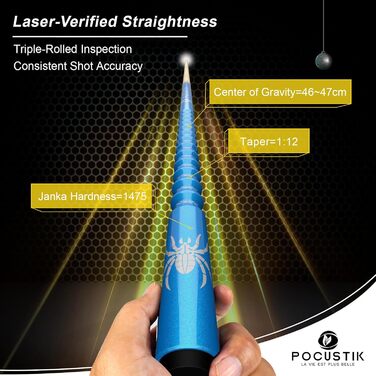 Більярдний кий Billardqueue, 147.3 см, 2-секційний з канадського клена з ергономічною ручкою та наконечником 13 мм. Професійний кий для більярдного столу в 6 кольорах та 4 вагах (510 - 595 г). Підходить для домашньої більярдного столу, 21oz синій.