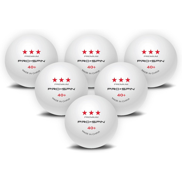PRO SPIN Набір тенісних м'ячів для настільного тенісу 3 зірки 40+ | Міцні ABS-м'ячі для тренувань та змагань | Elite Series (10 шт.)
