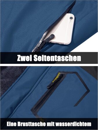 Чоловіча зимова куртка MAGCOMSEN з флісовою підкладкою, водонепроникна та вітронепроникна, тепла Softshell куртка для активного відпочинку з капюшоном (XXL, Коричневий)