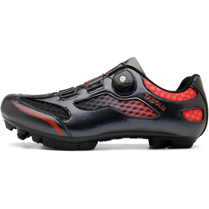 Велосипедні черевики MTB для чоловіків та жінок | Черевики для гірського велосипеда, сумісні з SPD, унісекс | 44 EU, чорний