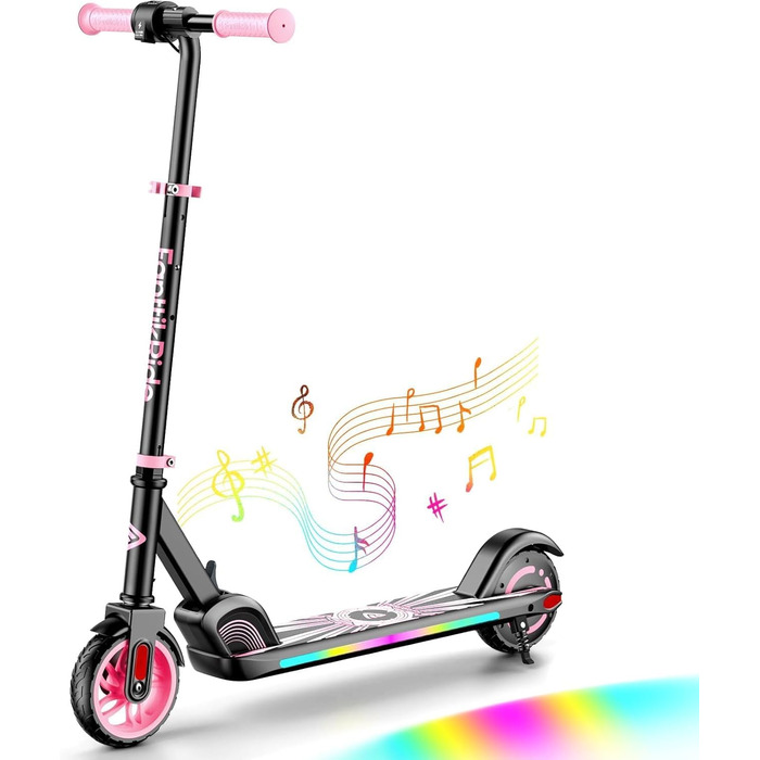 Дитячий електросамокат FanttikRide C9 Apex з Bluetooth-музикою, LED-підсвіткою, регульованою висотою, складний, для дітей від 8 років, швидкість до 16 км/год, запас ходу 8 км, для хлопчиків та дівчаток