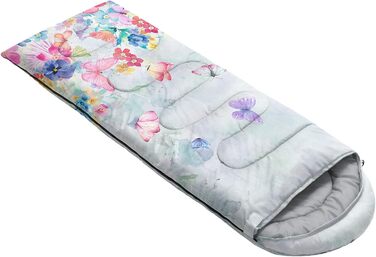 Спальний мішок HOSIMA з принтом футболу, для холодного клімату, дорослий, дитячий, водонепроникний, для кемпінгу, піших прогулянок, подорожей, полювання, компресійний мішок (квіти)