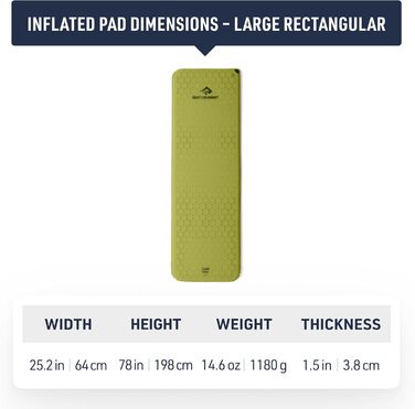 Каремат Sea to Summit Camp Self-Inflating 200x65x3.8 см для кемпінгу та хайкінгу