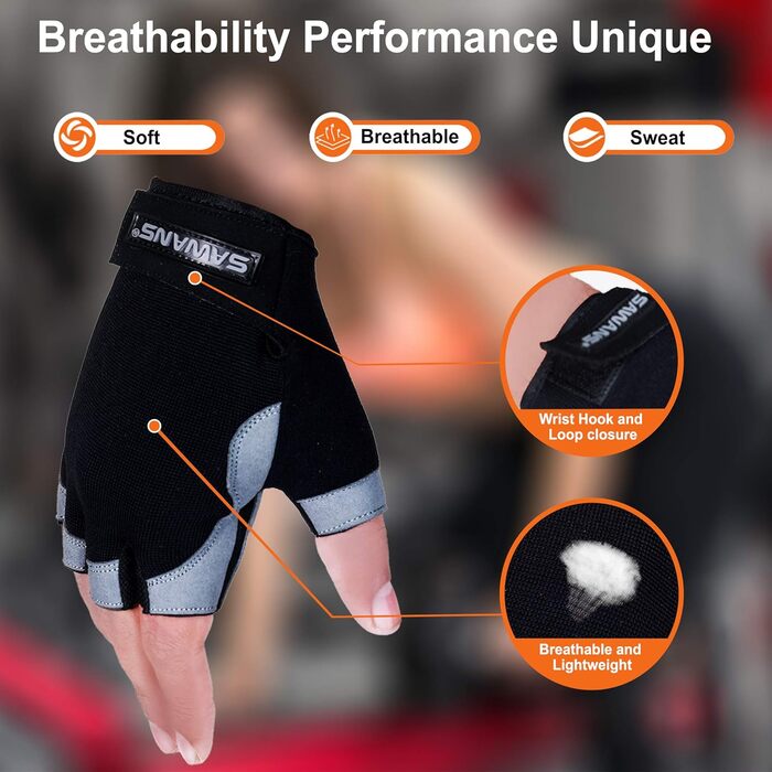 Фитнес рукавички для занять спортом, тренувань, фітнесу, велоспорту. Захист кистей рук, підтримка зап'ястя. Для жінок та чоловіків.