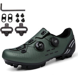 Велосипедні шкарпетки для чоловіків: MTB, шосе, маунтінбайк, з кріпленням для підошви 2 отвори, з пряжкою, 44 EU, зелені