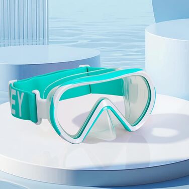 Дитяча маска для снорклінгу Kinder з трубкою, 180° панорама, проти запотівання, для дітей 4-16 років (Блакитна)