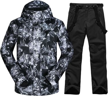 Чоловічий комплект гірськолижний: куртка та штани HOTIAN, комплект для сноуборду, чорний, XL, водонепроникний, вітронепроникний