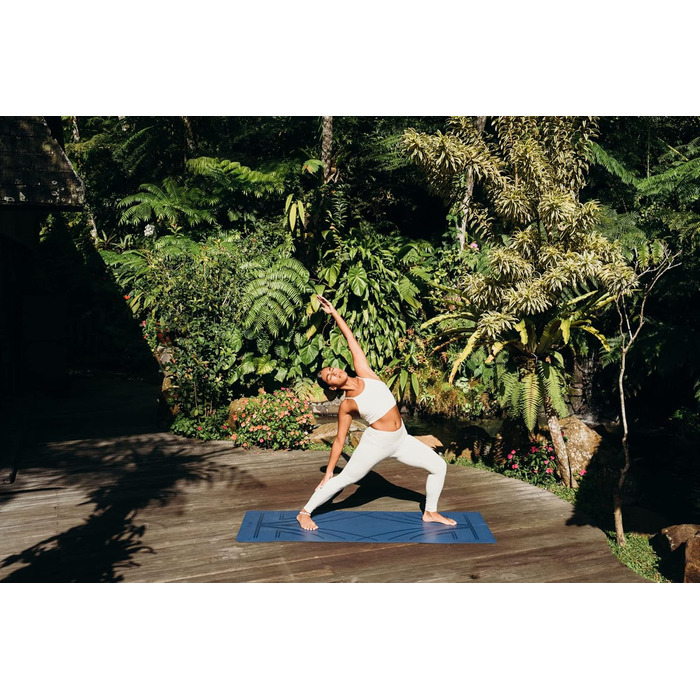 Еко-йога-мат Yoga Design Lab Infinity Diamond Align Navy 5 мм, нековзкий, з ременем для перенесення