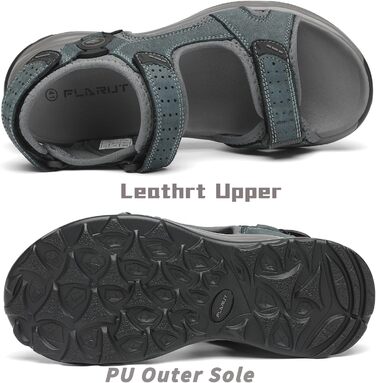 Чоловічі сандалі FLARUT для трекінгу та активного відпочинку, шкіра, сірі, 39 EU