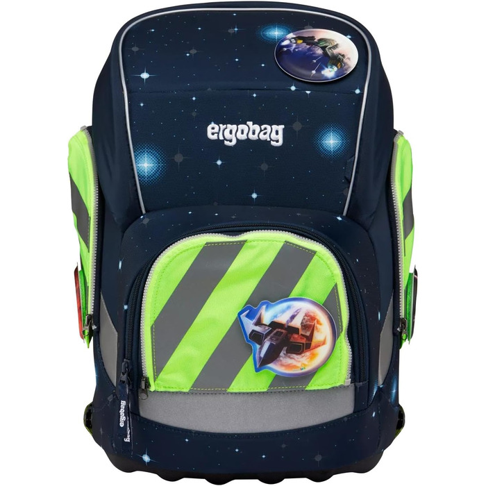 Набір безпеки ergobag pack із світловідбиваючими смужками, 3 предмети, універсальний розмір, зелений, для рюкзаків pack, cubo, cubo light після липня 2019