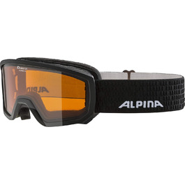 ALPINA SCARABEO JR. – дитяча лижна маска OTG, ударостійка, з 100% UV-захистом, антифог, чорна