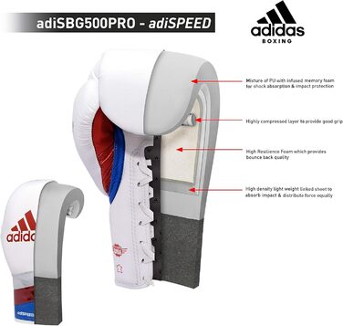 Боксерські рукавички Adidas AdiSpeed з шнурівкою для дорослих, чоловіків і жінок, 340 г, 453 г, 510 г