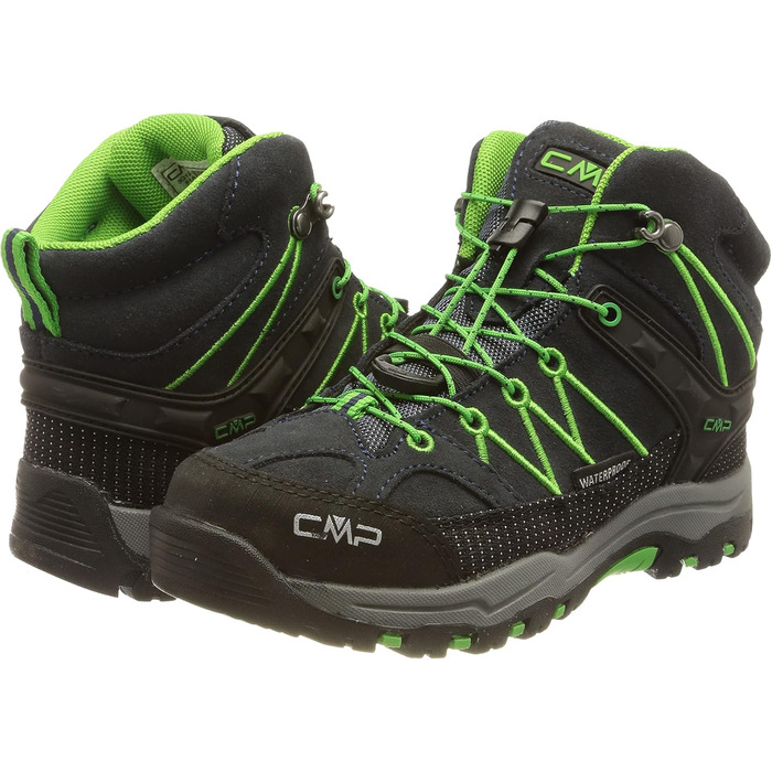 CMP Kinder Rigel Mid Trekking Shoes Wp - Дитячі трекінгові черевики середньої висоти, водонепроникні, блакитний/геко, 25