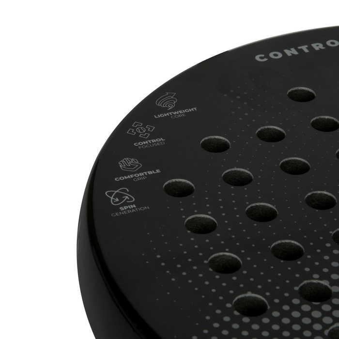Ракетка для падел-тенісу VirtuFit Control, чорно-сіра, прецизійна, 365г