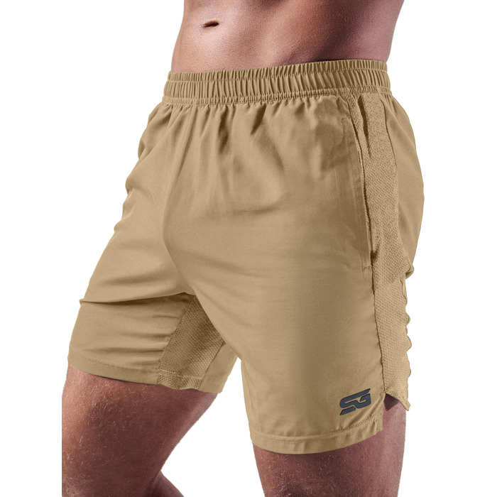 Шорти спортивні чоловічі Satire Gym з кишенями - для бігу, фітнесу, бодібілдингу, L, пісочний колір