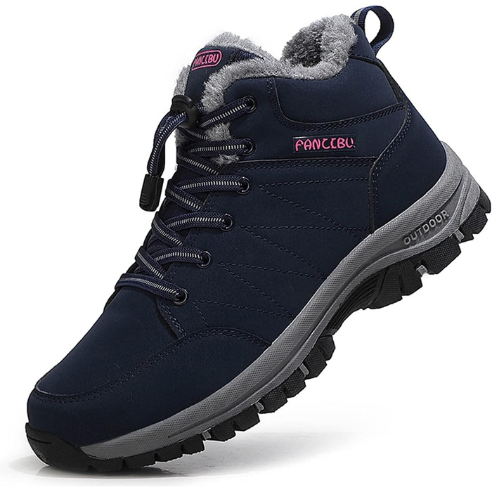 Жіночі зимові чоботи - тепла підкладка, водонепроникність, трекінгові та туристичні черевики, зимові короткі чоботи, Outdoor взуття, синій, 38.5 EU