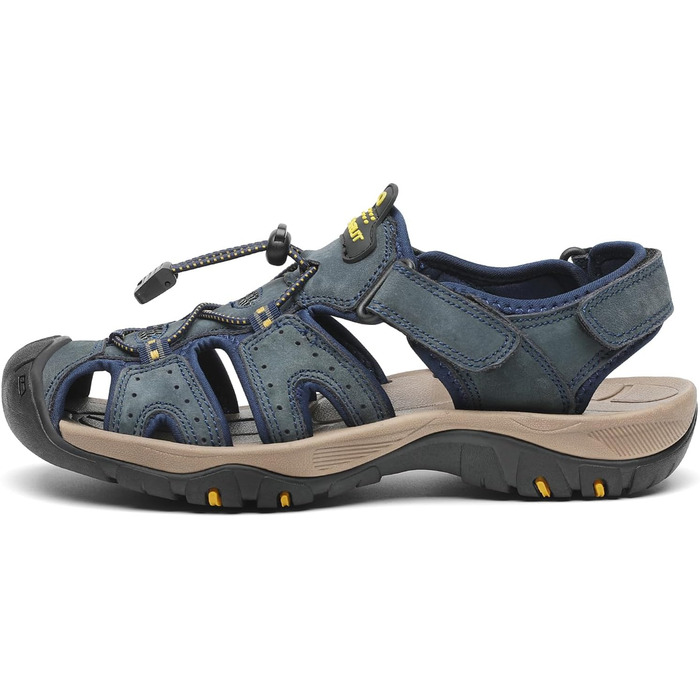 Чоловічі сандалі FLARUT для туризму та відпочинку на природі, шкіряні трекінгові сандалі, сині (47 EU)