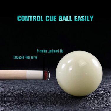 Набір для більярду Pathline PLN Billardqueue-Set, 147,3 см, канадський клен, кейс, білий/зелений