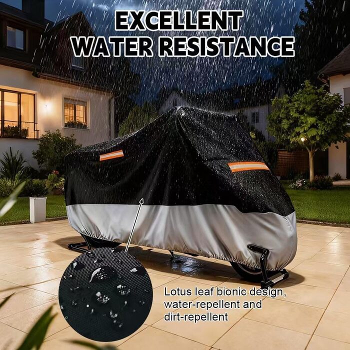 Захисний чохол для мотоцикла Motorrad 210D, водонепроникний, UV-стійкий, з світловідбиваючими смугами, для зберігання на вулиці та в приміщенні, 245 x 105 x 125 см