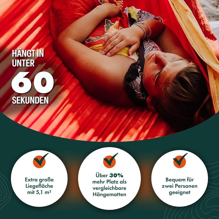 Гамак HÄNG XXL 300x170 см для 2 осіб бордово-золотий - вуличний, вологостійкий, ультралегкий (850г), вантажопідйомність 200 кг. Парашутна тканина для кемпінгу, подорожей та саду + комплект кріплень