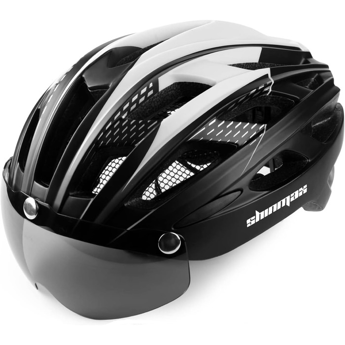 Велосипедний шолом Shinmax для чоловіків і жінок з візором, магнітними знімними окулярами, LED-підсвіткою, регульований, дихаючий, захисний, для MTB та міських велосипедів