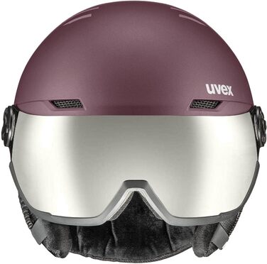 Гірськолижний шолом uvex Wanted Visor для жінок і чоловіків, антик рожевий матовий, розмір 54-58 см, з візором, міцний