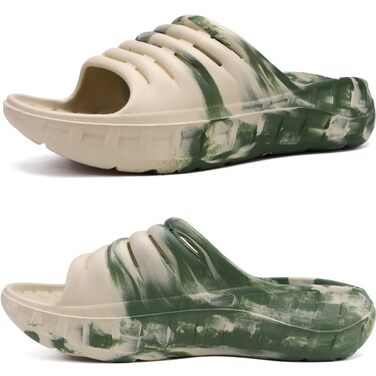 Чоловічі літні сандалі KuaiLu з підтримкою склепіння стопи, ортопедичні шльопанці від плоскостопості, зелені камуфляжні (40 EU)