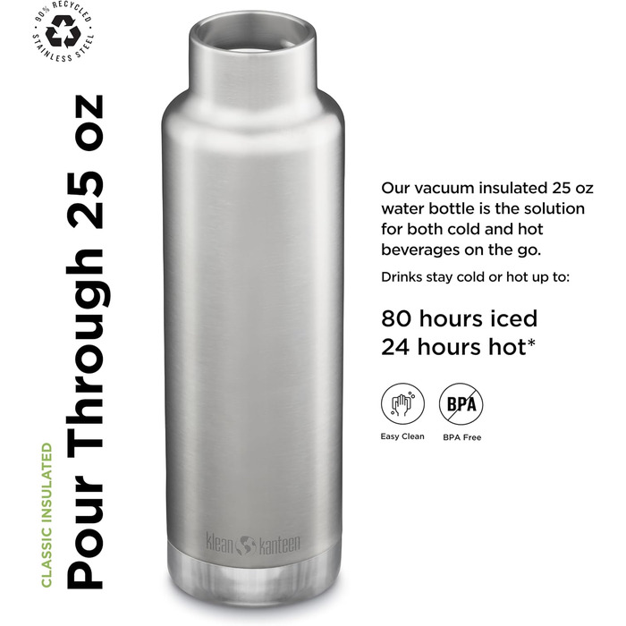 Пляшка для води Klean Kanteen Classic 739 мл нержавіюча сталь