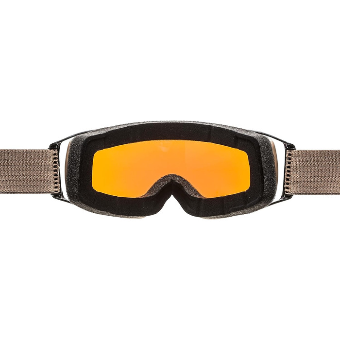 ALPINA DOUBLE JACK PLNT Q-LITE — Дзеркальна лижна маска OTG для дорослих, посилений контраст, 100% UV-захист, універсальний розмір, колір sand matt