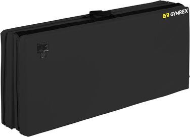 Складаний гімнастичний мат Gymrex GR-FM_19, 200x120x5 см, чорний, м'який мат для гімнастики та фітнесу