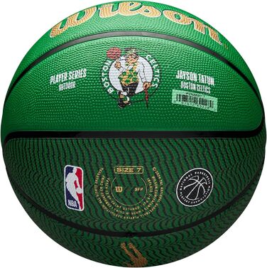 М'яч для баскетболу Wilson NBA Player Icon, розмір 3 та 7, зелений/білий