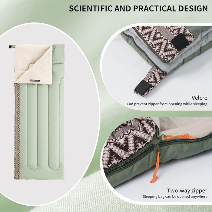 Спальний мішок Naturehike для дорослих та дітей, 3-4 сезони, водонепроникний, 190 x 75 см, зелений