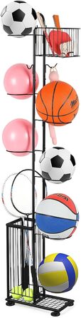 Металевий тримач для м'ячів Nandae: стійка підставка для футбольного, баскетбольного та волейбольного м'яча для гаража та дитячої кімнати