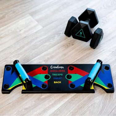 Дошка для віджимань Coradoma Push Up Rack Board 9 в 1 з ручками, кольорове кодування, для домашніх тренувань та фітнесу