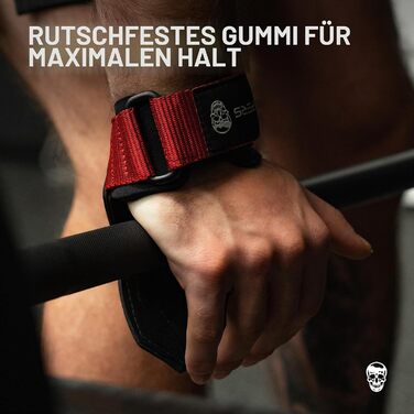 Гриппи для важкої атлетики Gymreapers (пара) для станової тяги, паверліфтингу та веслування, неопренові лямки-захисники для рук (Червоний, S)
