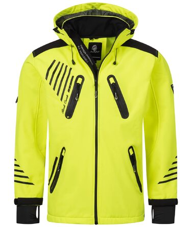Чоловіча куртка софтшелл Rock Creek Outdoor Windbreaker H-140 S, неоново-жовта