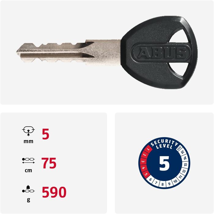 Замок ланцюговий ABUS Steel-O-Chain 5805K для велосипеда, 75 см, рівень безпеки 5, чорний