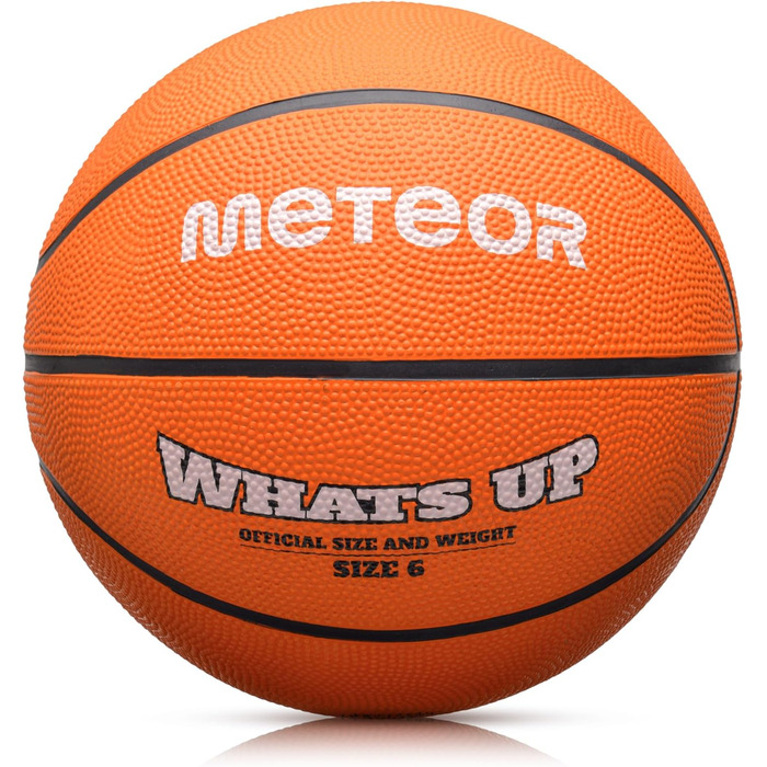 Дитячий баскетбольний м'яч Meteor What's UP, розмір 1-7, м'який, для дітей 4-8 років, навчальний, помаранчевий