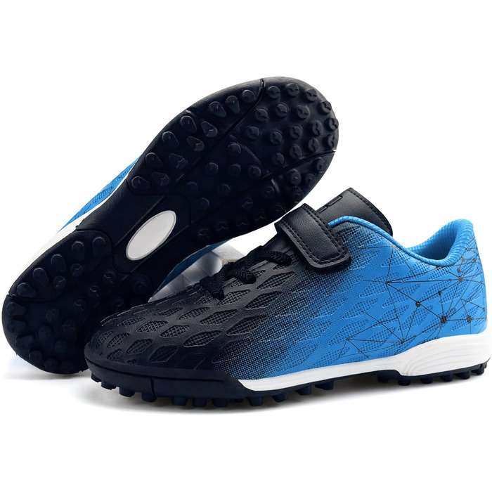 Дитячі футбольні бутси JABASIC для штучного покриття, розмір 25 EU, чорно-синій, морський/лимонний